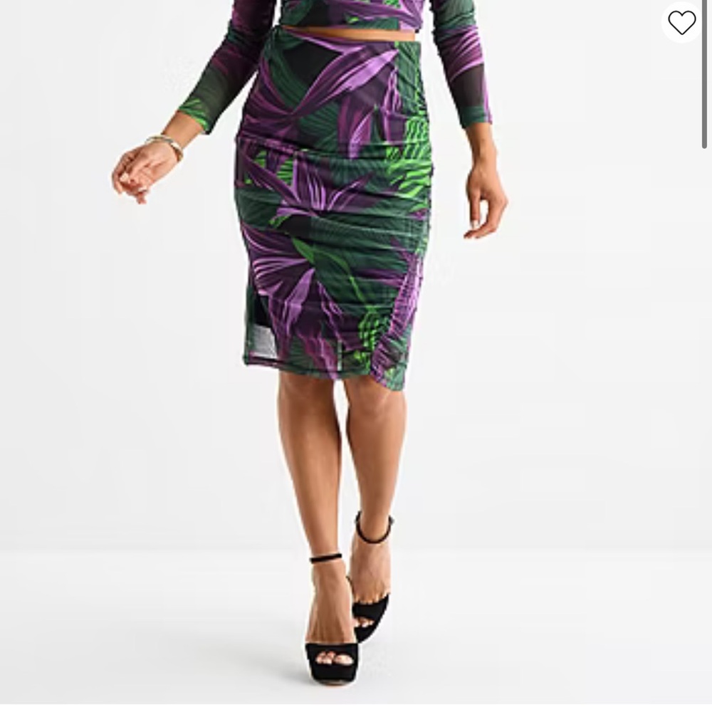 Bold Elements Womens Pencil Skirt Bird Paradise NWT Size M